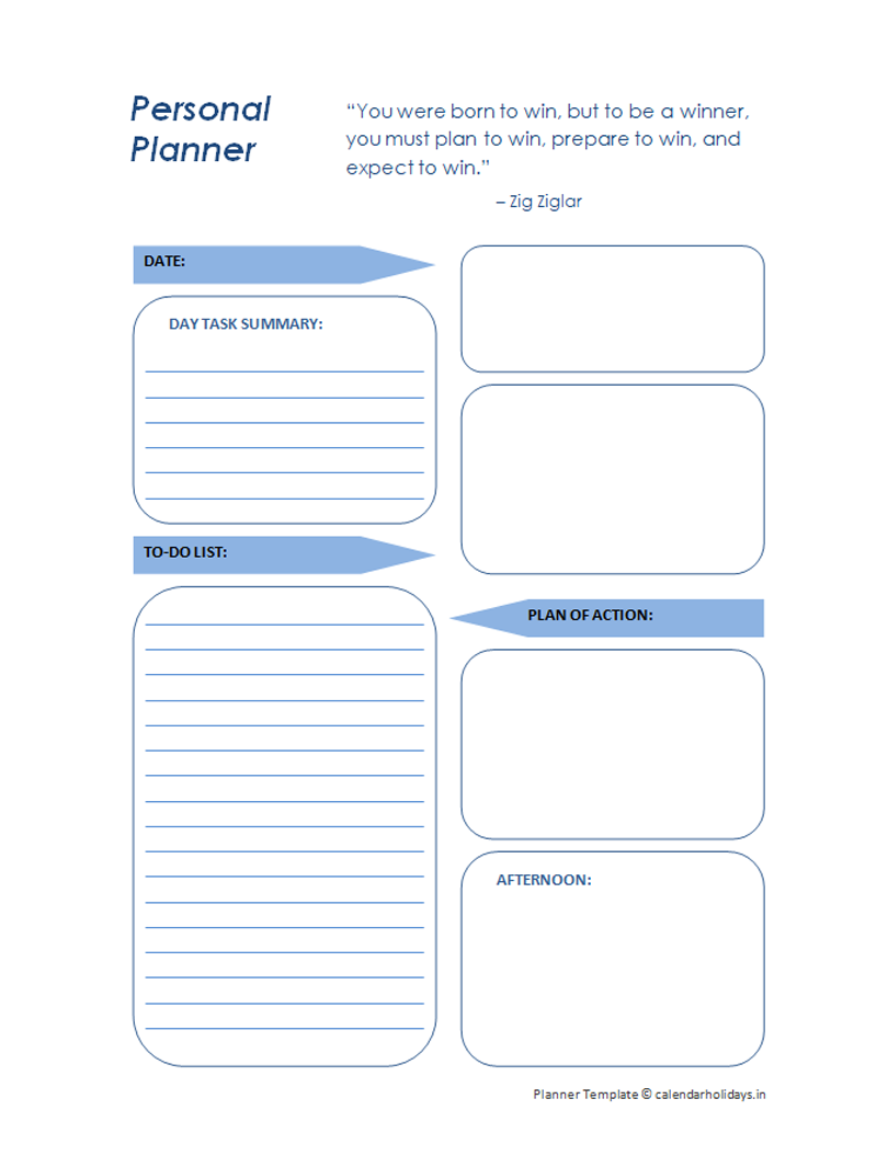 PRINTABLE DAILY PLANNER