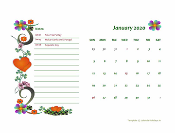 Monthly Kid Kindergartewn Calendar