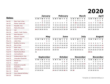 Yearly At A Glance Planner