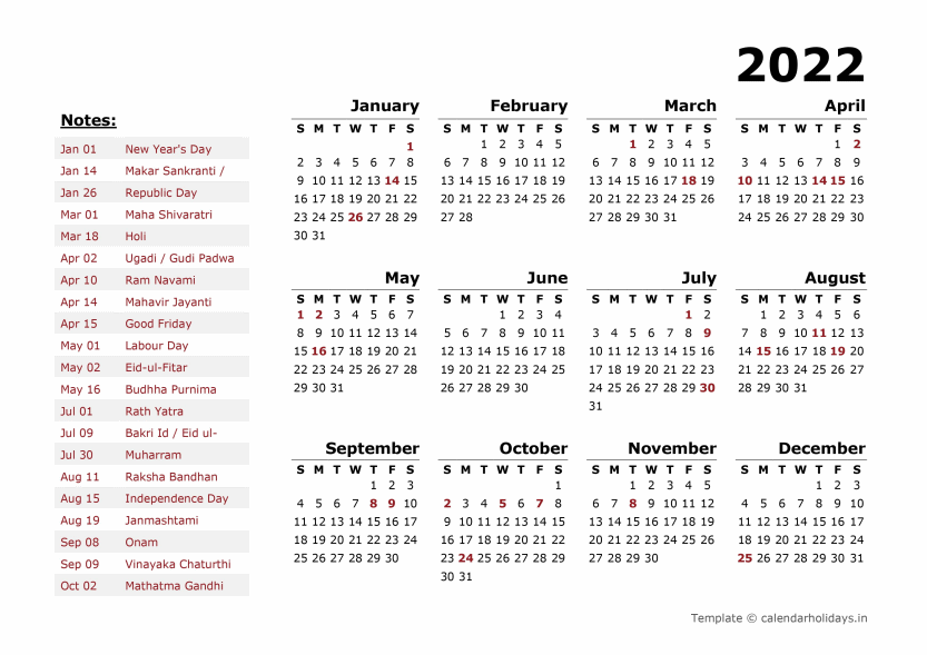 Yearly At A Glance Planner